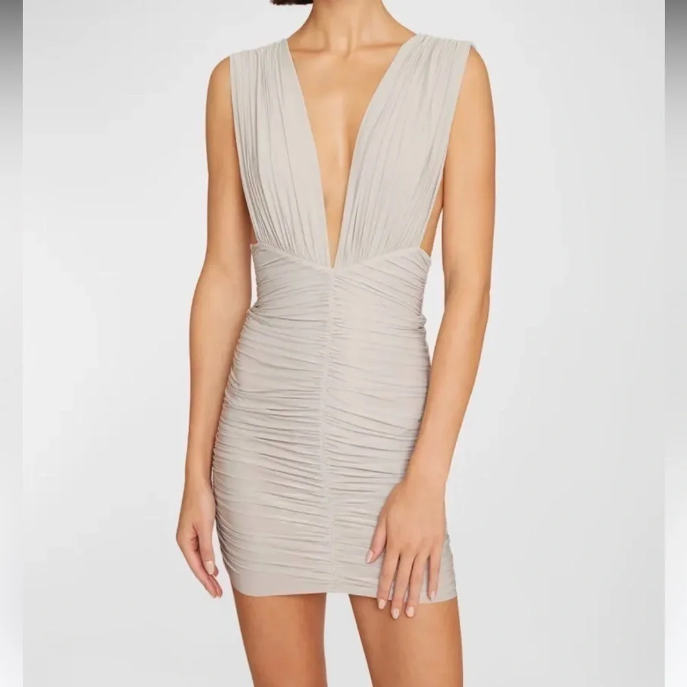 Alex Perry Keanan Plunging Ruched Mini Dress - Picture 2 of 5